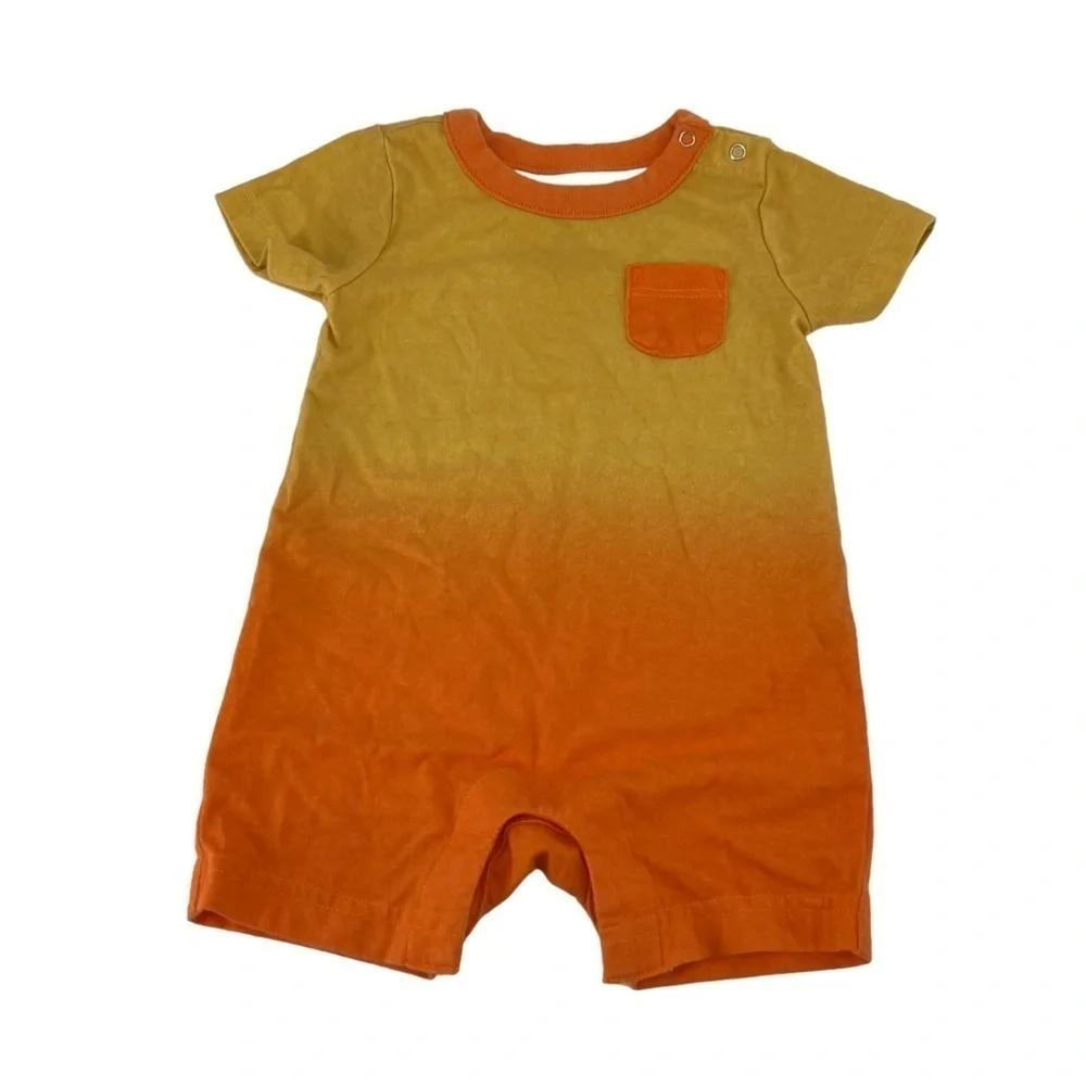 wonder nation Orange Ombre Short Sleeve Onesie Size 3-6 Months